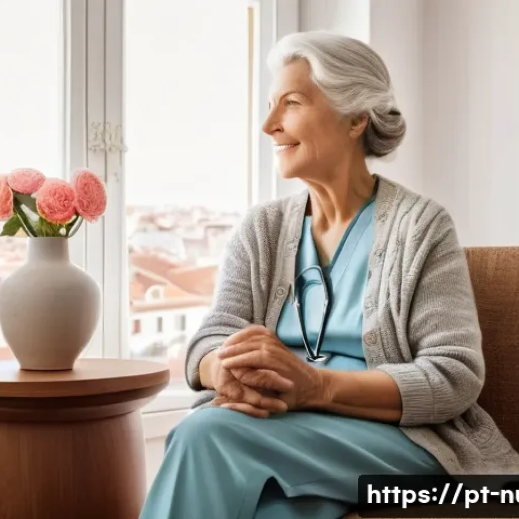 호스피스 및 완화 치료 사례 - **Prompt 1: The Gentle Touch of Palliative Care**
    "A serene and warm indoor scene in a modern Po...