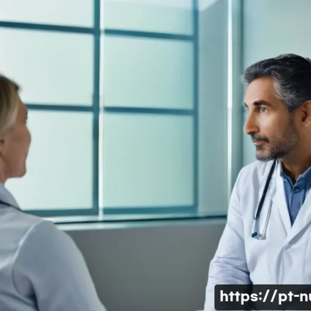 의료 커뮤니케이션 - A compassionate healthcare professional attentively listening to a middle-aged Brazilian patient in ...